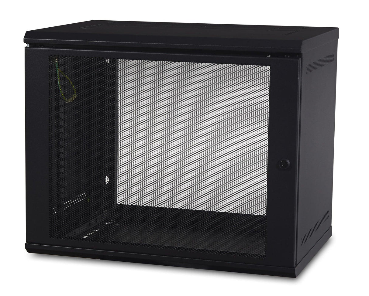 APC by Schneider Electric NetShelter WX AR109 9U Wall Mountable Rack Cabinet for Patch Panel, LAN Switch - 482.60 mm Rack Width x 329 mm Rack Depth - Black