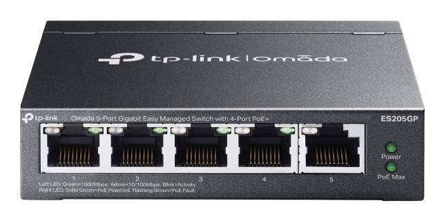 Omada ES205GP 5 Ports Manageable Ethernet Switch - Gigabit Ethernet - 10/100/1000Base-T