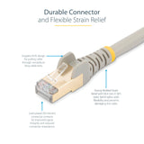 StarTech.com 1m CAT6a Ethernet Cable - 10 Gigabit Category 6a Shielded Snagless 100W PoE Patch Cord - 10GbE Grey UL Certified Wiring/TIA