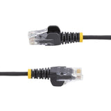 StarTech 5m Black Slim CAT6 Ethernet Cable, Snagless RJ45, UTP, LSZH, 28AWG Pure Bare Copper, Slim Network Patch Cord