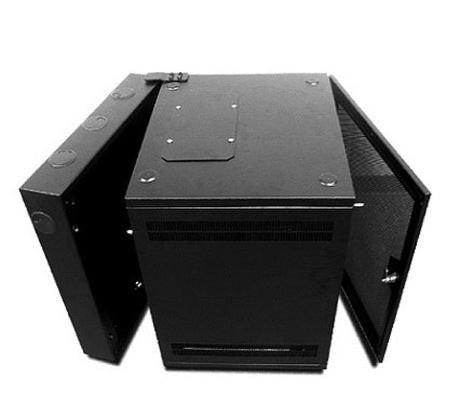 APC by Schneider Electric NetShelter WX AR100 13U Wall Mountable Rack Cabinet for Networking, Airflow System - 482.60 mm Rack Width x 482.60 mm Rack Depth - Black