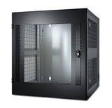 APC by Schneider Electric NetShelter WX AR100 13U Wall Mountable Rack Cabinet for Networking, Airflow System - 482.60 mm Rack Width x 482.60 mm Rack Depth - Black