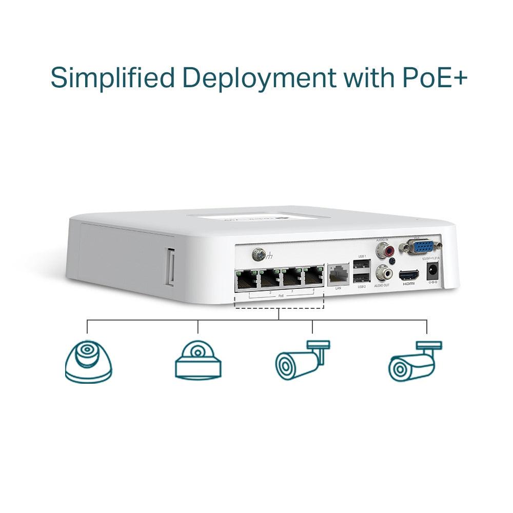 TP-Link VIGI VIGI NVR1104H-4P 4 Channel Wired Video Surveillance Station