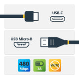 StarTech.com 0.5m USB C to Micro USB Cable - M/M - USB 2.0 - USB-C to Micro USB Charge Cable - USB 2.0 Type C to Micro B Cable