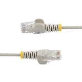 StarTech 15m Gray Slim CAT6 Ethernet Cable, Snagless RJ45, UTP, LSZH, 28AWG Pure Bare Copper, Slim Network Patch Cord