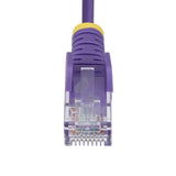 StarTech 1m Purple Slim CAT6 Ethernet Cable, Snagless RJ45, UTP, LSZH, 28AWG Pure Bare Copper, Slim Network Patch Cord