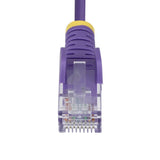 StarTech 5m Purple Slim CAT6 Ethernet Cable, Snagless RJ45, UTP, LSZH, 28AWG Pure Bare Copper, Slim Network Patch Cord