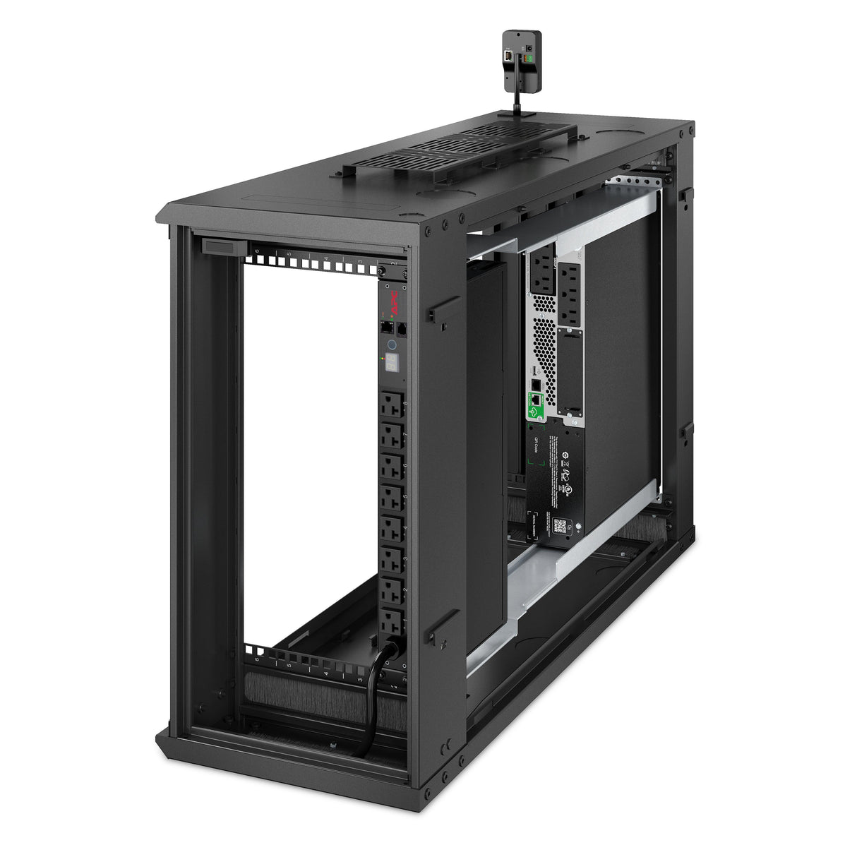 APC by Schneider Electric NetShelter WX AR106VI 6U Wall Mountable Rack Cabinet for Networking, Converged Infrastructure, Storage, Server, Airflow System - 482.60 mm Rack Width x 762 mm Rack Depth -