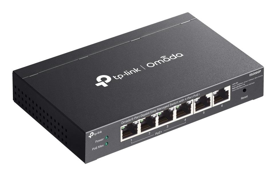 Omada ES206GP 6 Ports Manageable Ethernet Switch - Gigabit Ethernet - 10/100/1000Base-T - Black