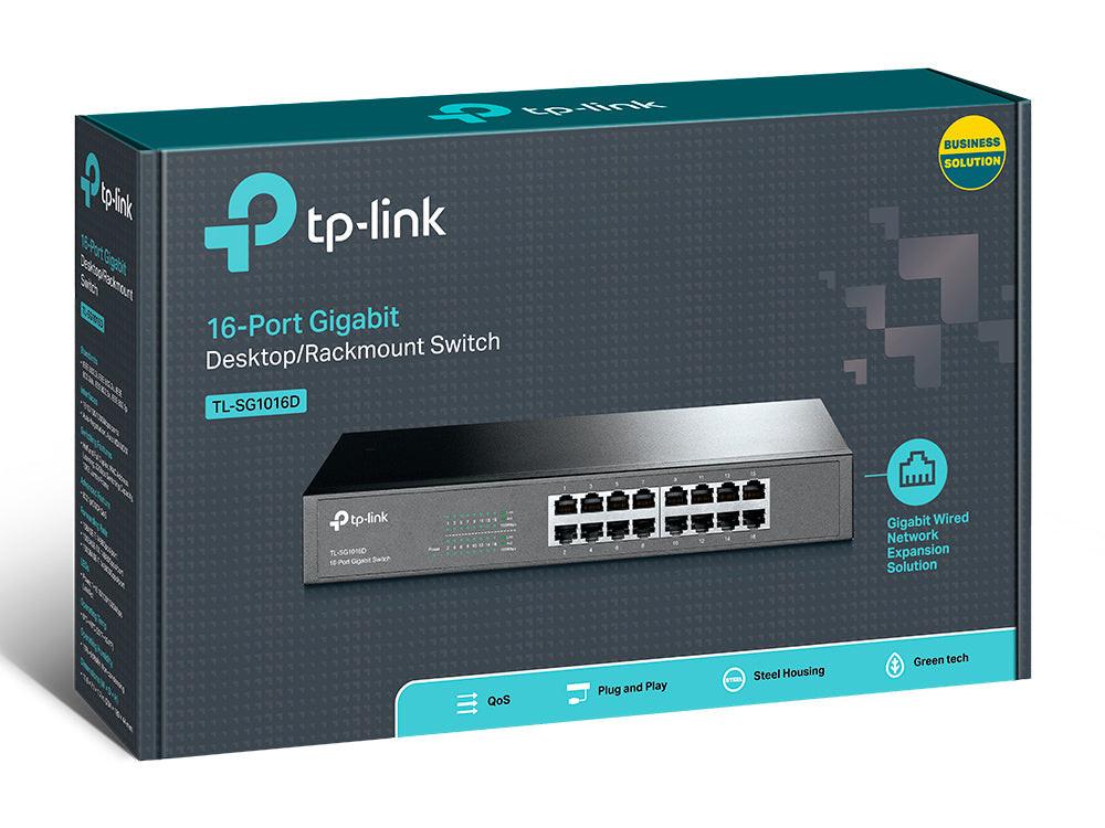 TP-Link TL-SG1016D 16 Ports Ethernet Switch - Gigabit Ethernet - 10/100/1000Base-T