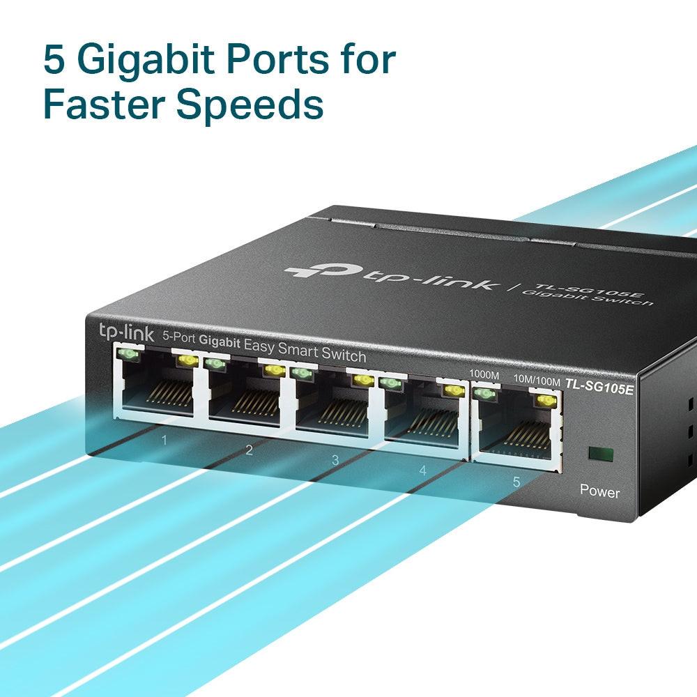 TP-Link EasySmart TL-SG105E 5 Ports Ethernet Switch - 10/100/1000Base-T