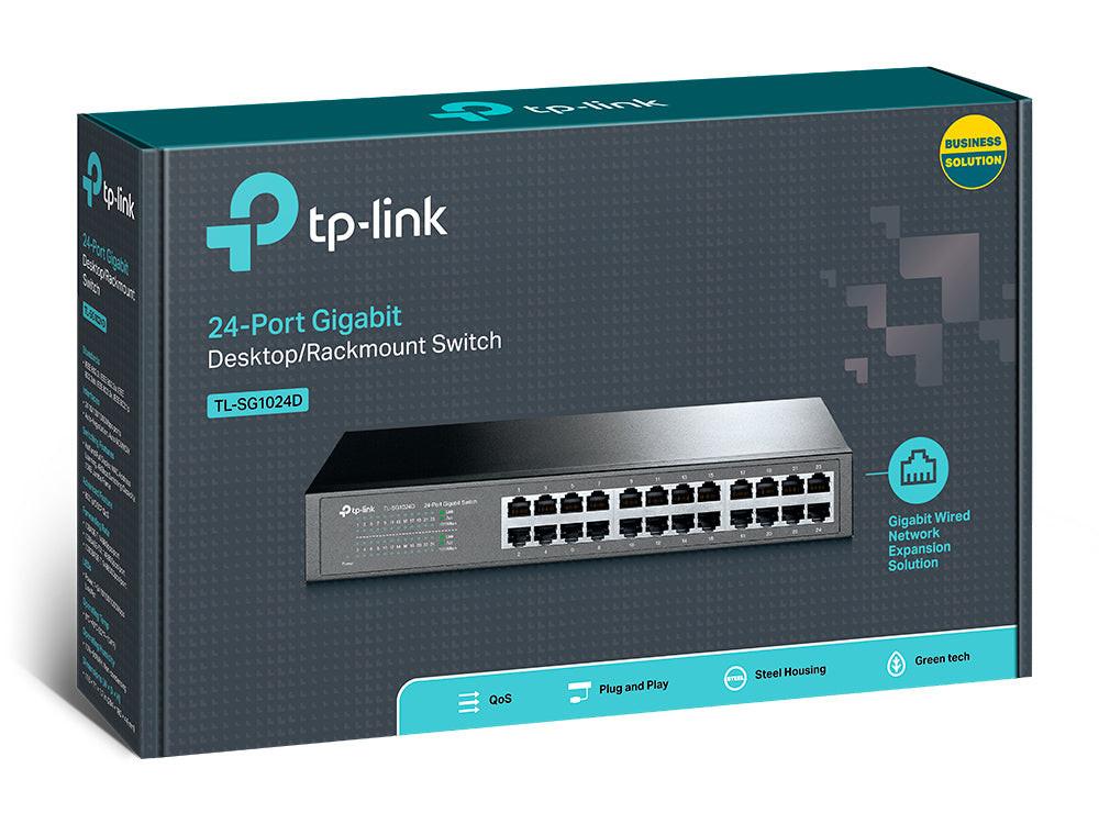 TP-Link TL-SG1024D 24 Ports Ethernet Switch - Gigabit Ethernet, Fast Ethernet - 10/100/1000Base-T