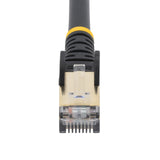 StarTech.com 0.50m CAT6a Ethernet Cable - 10 Gigabit Category 6a Shielded Snagless 100W PoE Patch Cord 10GbE Black UL Certified Wiring/TIA