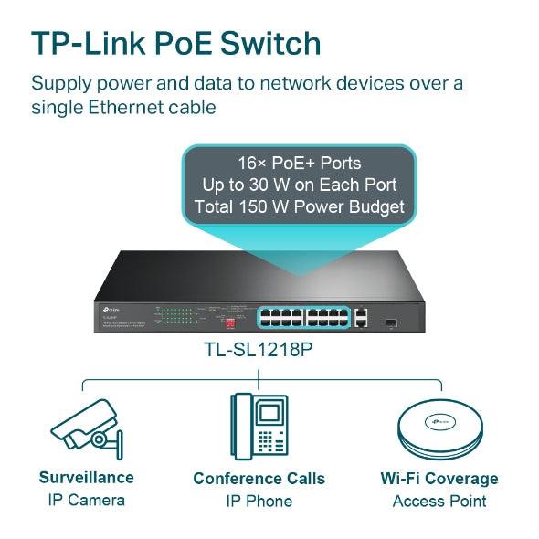 TP-Link TL-SL1218P 16 Ports Ethernet Switch