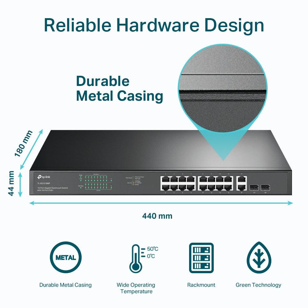 TP-Link JetStream TL-SG1218MP 16 Ports Ethernet Switch