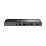 TP-Link 25 Ports Manageable Ethernet Switch - Gigabit Ethernet - 10/100/1000Base-T, 1000Base-X - Black