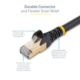StarTech.com 3ft CAT6a Ethernet Cable - 10 Gigabit Category 6a Shielded Snagless 100W PoE Patch Cord - 10GbE Black UL Certified Wiring/TIA