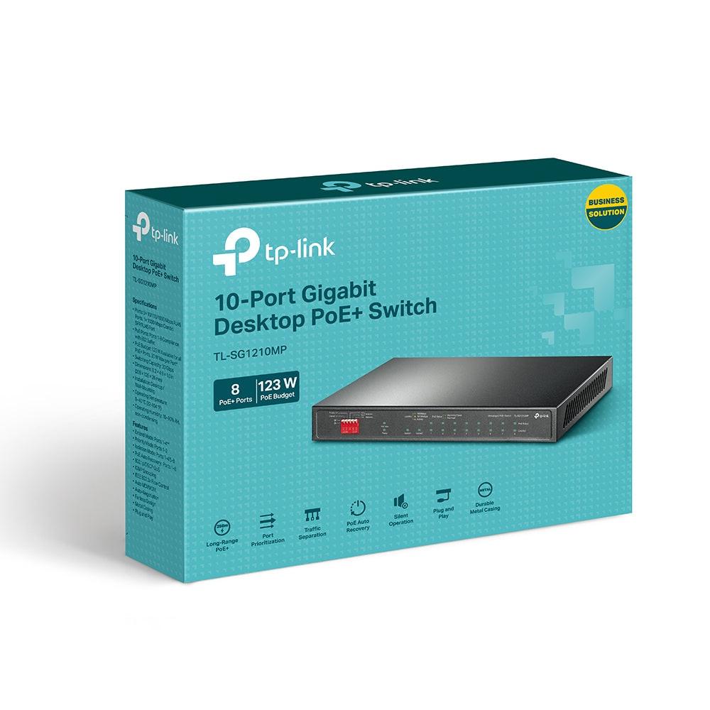 TP-Link TL-SG1210MP 10 Ports Ethernet Switch - Gigabit Ethernet - 10/100/1000Base-T, 1000Base-X