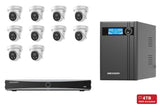 Hikvision 6MP AcuSense Turret 10-Camera Kit | 4TB HDD + UPS2000
