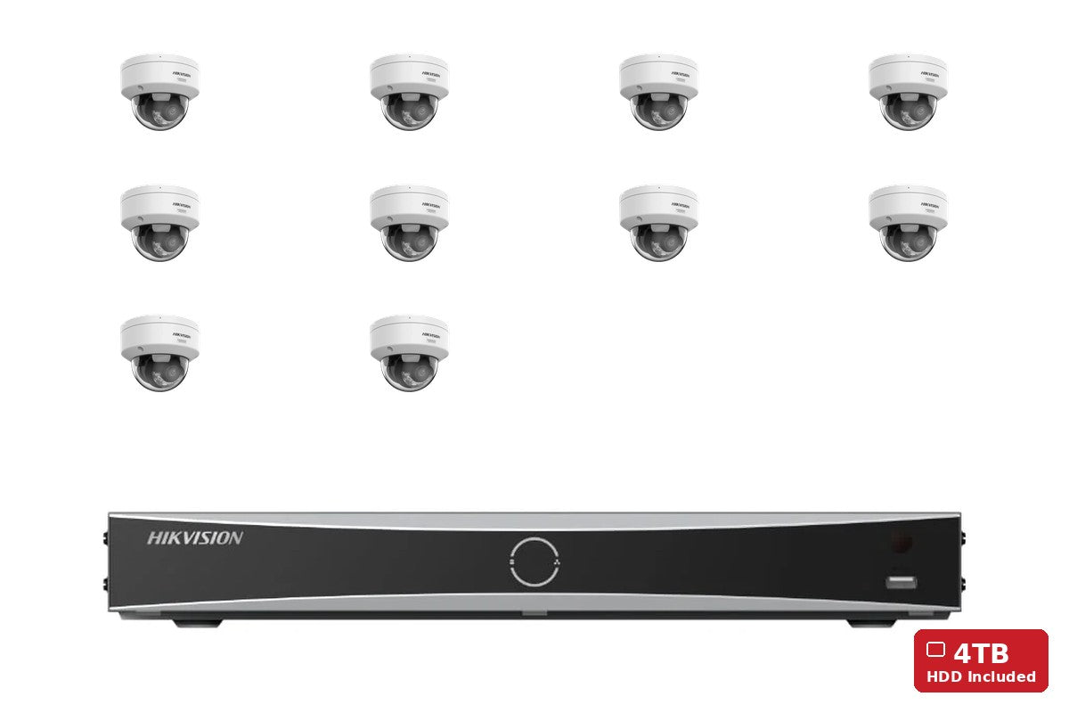 Hikvision 6MP ColorVu 3.0 Dome 10-Camera Kit | 4TB HDD Pre-Installed