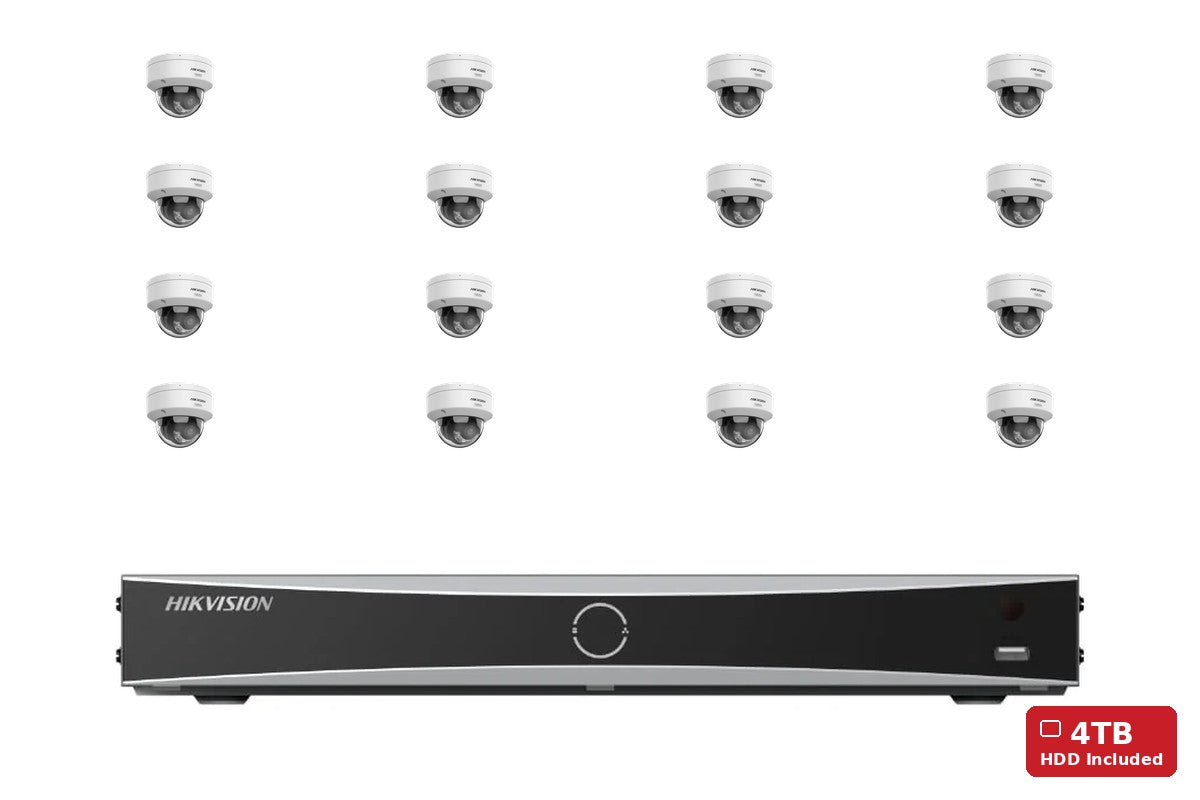 Hikvision 6MP ColorVu 3.0 Dome 16-Camera Kit | 4TB HDD Pre-Installed