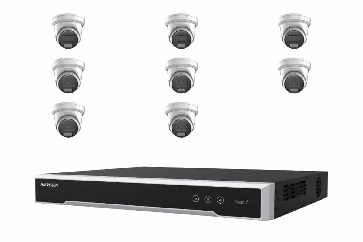 Hikvision 6MP AcuSense Strobe & Siren Turret 8-Camera Kit | BYO HDD