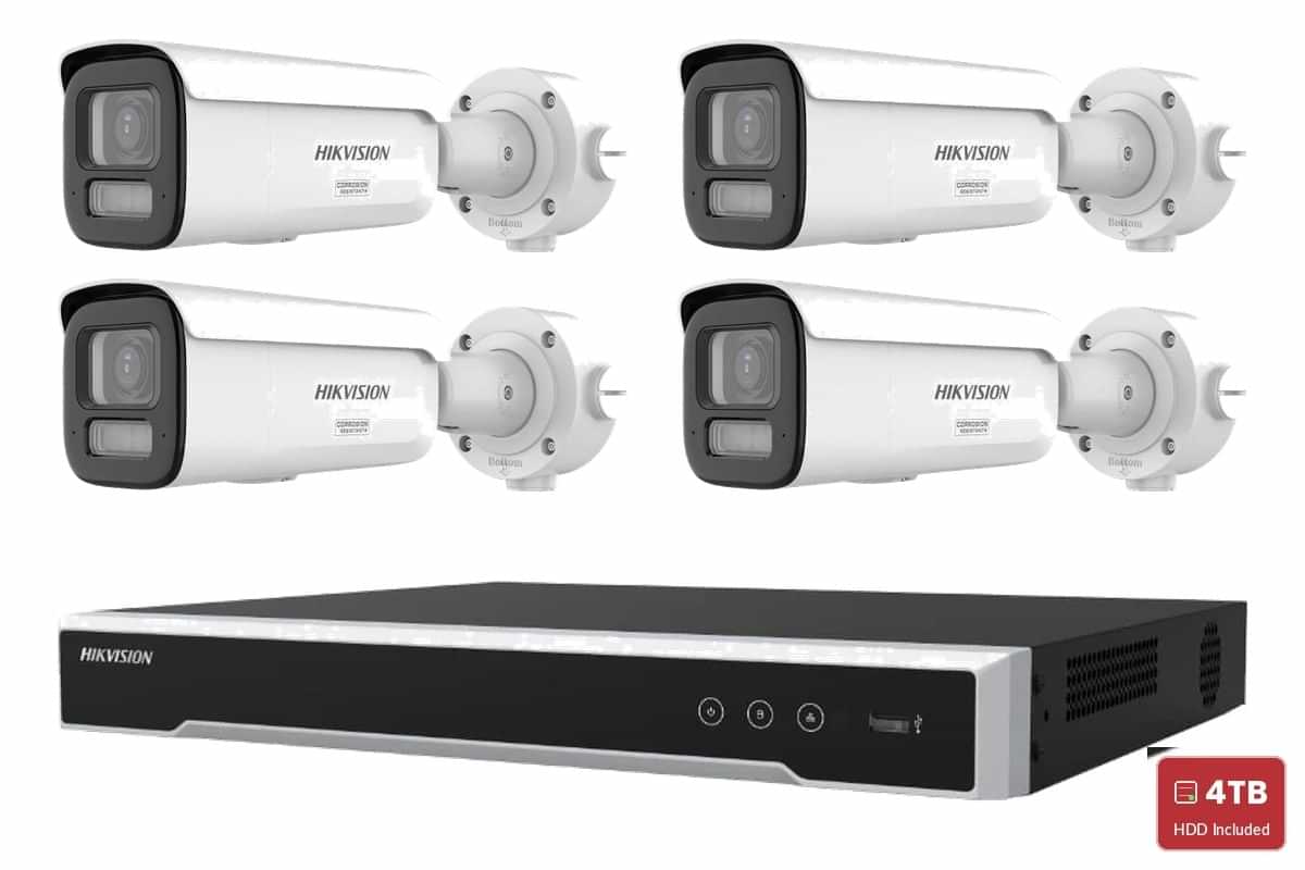 Hikvision 6MP ColorVu 3.0 Varifocal Pro Bullet 4-Camera Bullet Kit