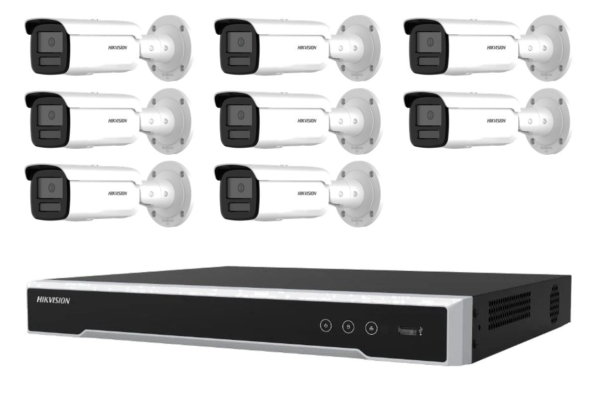 Hikvision 6MP AcuSense Strobe Bullet 8-Camera Bullet Kit (No HDD)