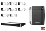 Hikvision 6MP AcuSense Strobe Bullet 8-Camera Bullet + UPS Kit
