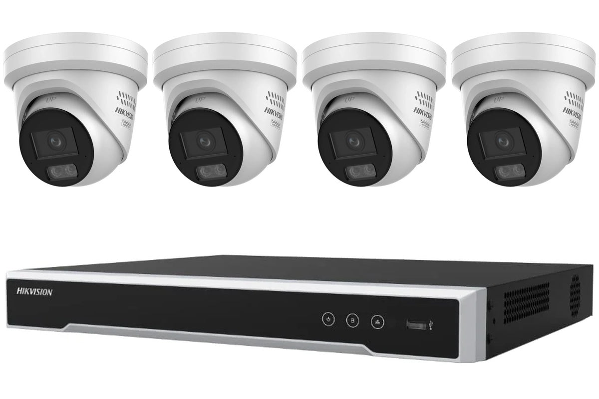 Hikvision 8MP ColorVu 3.0 Strobe & Audio 4-Camera Turret Kit