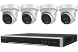 Hikvision 8MP ColorVu 3.0 Strobe & Audio 4-Camera Turret Kit