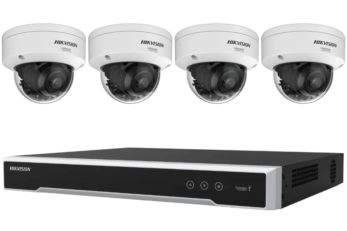 Hikvision 8MP 4K ColorVu 3.0 4-Camera Varifocal Dome Pro Kit