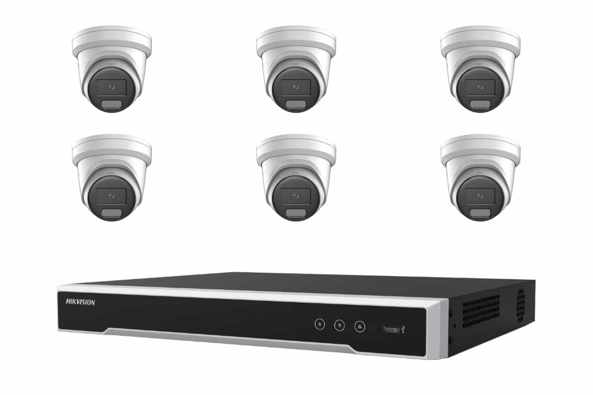 Hikvision 8MP 4K AcuSense Strobe & Siren Turret 6-Camera Kit | BYO HDD