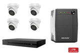 HiLook 4MP Turret 4-Camera Kit | 2TB HDD + UPS600