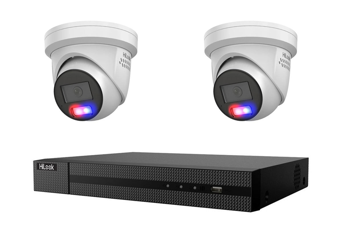 HiLook 6MP Active Deterrence Turret 2-Camera Kit | BYO HDD