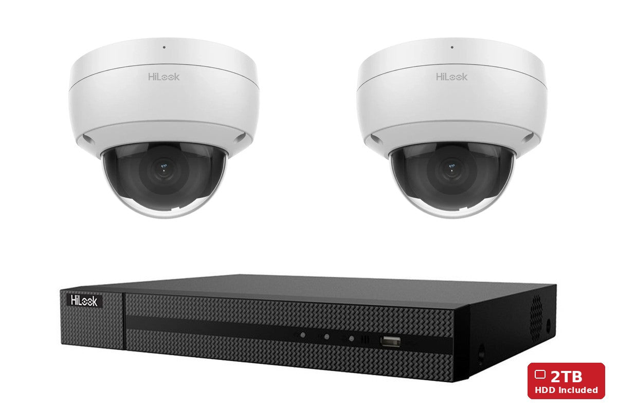 HiLook 6MP Dome 2-Camera Kit | 2TB HDD Pre-Installed