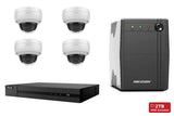 HiLook 6MP Dome 4-Camera Kit | 2TB HDD + UPS600