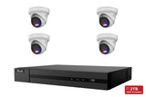 HiLook 8MP 4K Active Deterrence Turret 4-Camera Kit | 2TB HDD Pre-Installed