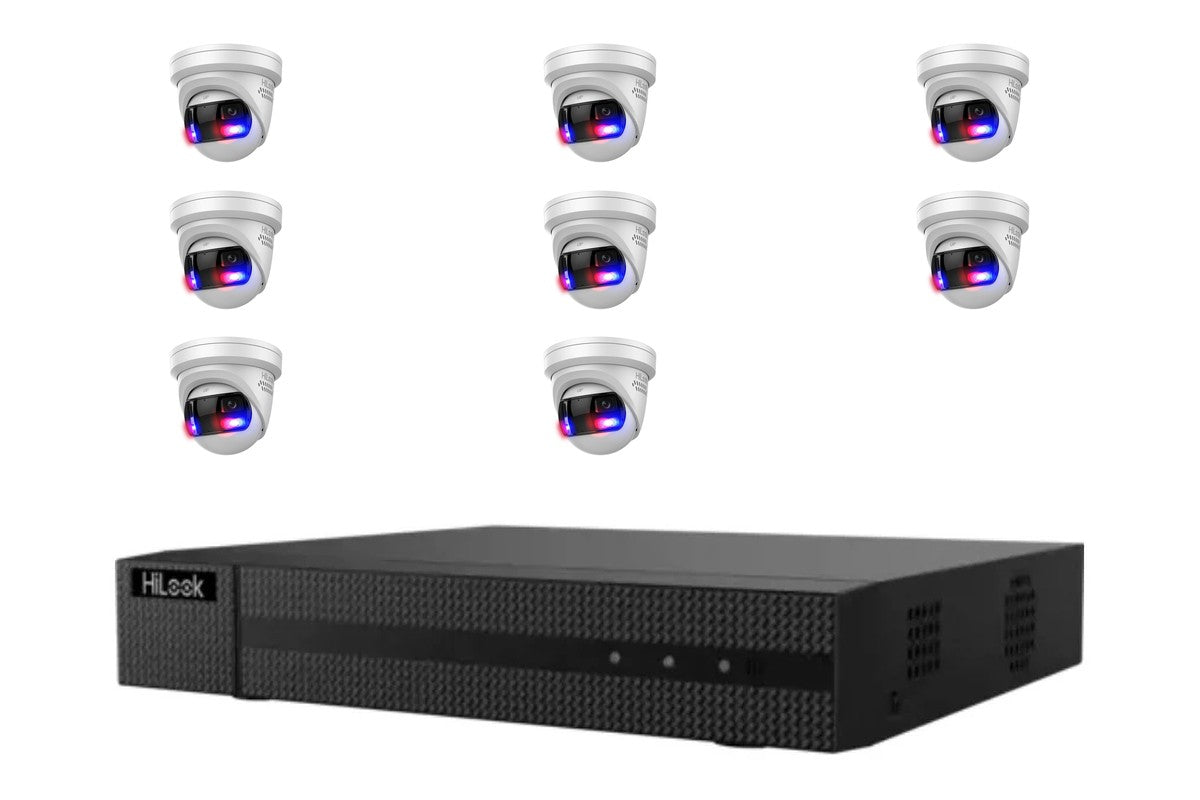 HiLook 8MP 180 Panoramic Turret 8-Camera Kit | BYO HDD