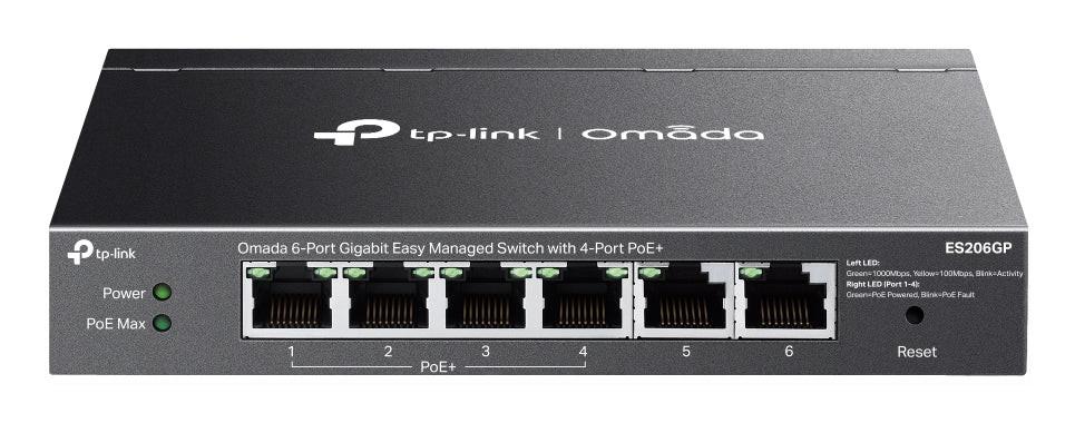 Omada ES206GP 6 Ports Manageable Ethernet Switch - Gigabit Ethernet - 10/100/1000Base-T - Black