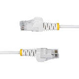 StarTech 3m White Slim CAT6 Ethernet Cable, Snagless RJ45, UTP, LSZH, 28AWG Pure Bare Copper, Slim Network Patch Cord