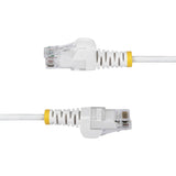 StarTech 7m White Slim CAT6 Ethernet Cable, Snagless RJ45, UTP, LSZH, 28AWG Pure Bare Copper, Slim Network Patch Cord