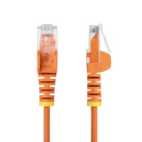 StarTech 50cm Orange Slim CAT6 Ethernet Cable, Snagless RJ45, UTP, LSZH, 28AWG Pure Bare Copper, Slim Network Patch Cord