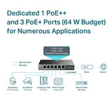 TP-Link JetStream TL-SG1006PP 6 Ports Ethernet Switch - Gigabit Ethernet - 10/100/1000Base-T