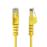 StarTech 50cm Yellow Slim CAT6 Ethernet Cable, Snagless RJ45, UTP, LSZH, 28AWG Pure Bare Copper, Slim Network Patch Cord