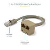 StarTech.com 2-to-1 RJ45 Splitter Cable Adapter - Network splitter - RJ-45 (M) - RJ-45 (F)~