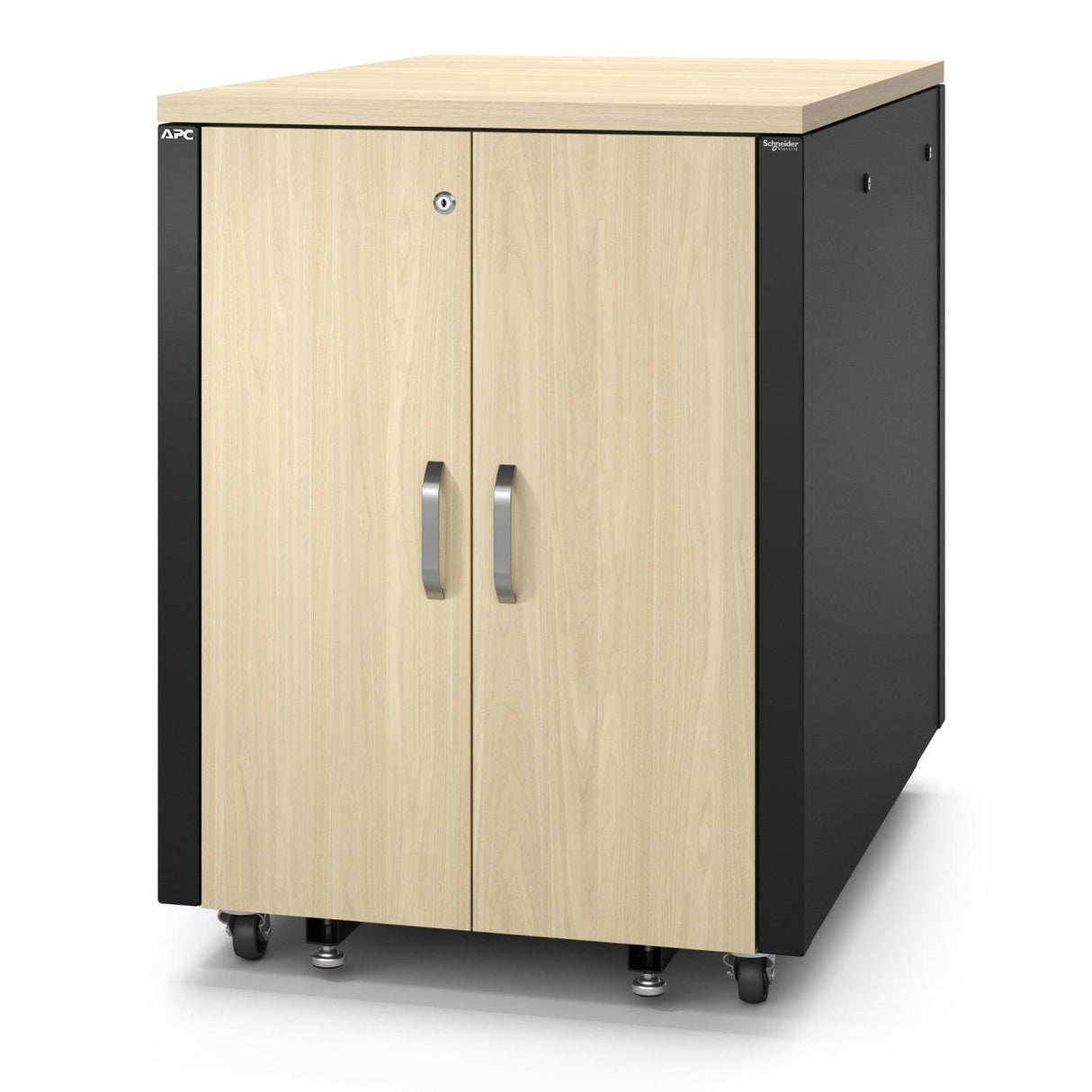 APC by Schneider Electric NetShelter 17U Enclosed Cabinet Rack Cabinet for Server - 482.60 mm Rack Width - Maple