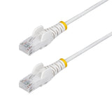 StarTech 15m White Slim CAT6 Ethernet Cable, Snagless RJ45, UTP, LSZH, 28AWG Pure Bare Copper, Slim Network Patch Cord