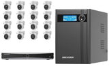 Hikvision 6MP AcuSense 16-Camera Turret Kit | 4TB HDD Pre-Installed + UPS2000
