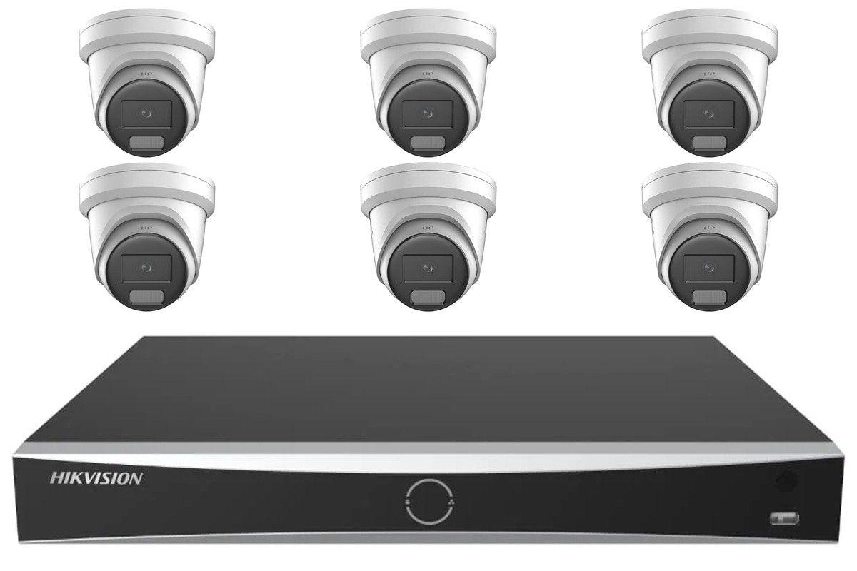 Hikvision Mixed 6-Cam Kit (4x 8MP AcuSense + 2x 8MP Strobe)